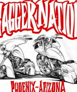 Hot Leathers PYM1006 Official Paul Yaffe's Bagger Nation Twin Bikes White T-Shirt Riding Gear