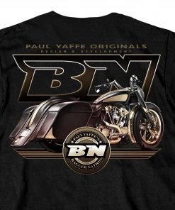 Hot Leathers PYM1029 Official Paul Yaffe's Bagger Nation Rubber Knucky Black T-Shirt