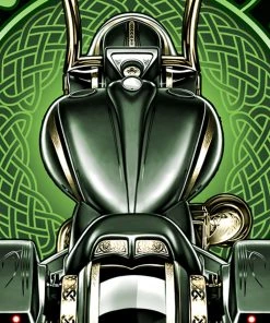 Hot Leathers PYM1031 Official Paul Yaffe's Bagger Nation Keltic King Two Sided Mens Forest Green T-Shirt