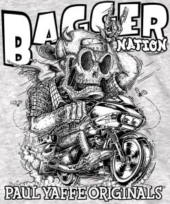 Hot Leathers PYM1038 Official Paul Yaffe's Bagger Nation Monster Double Sided Ash T-Shirt