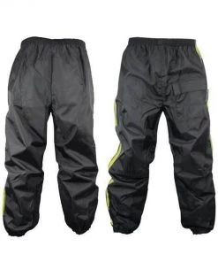 Xelement RN4782 Men's Black And Yellow 2-Piece Motorcycle Rain Suit With Boot Strap