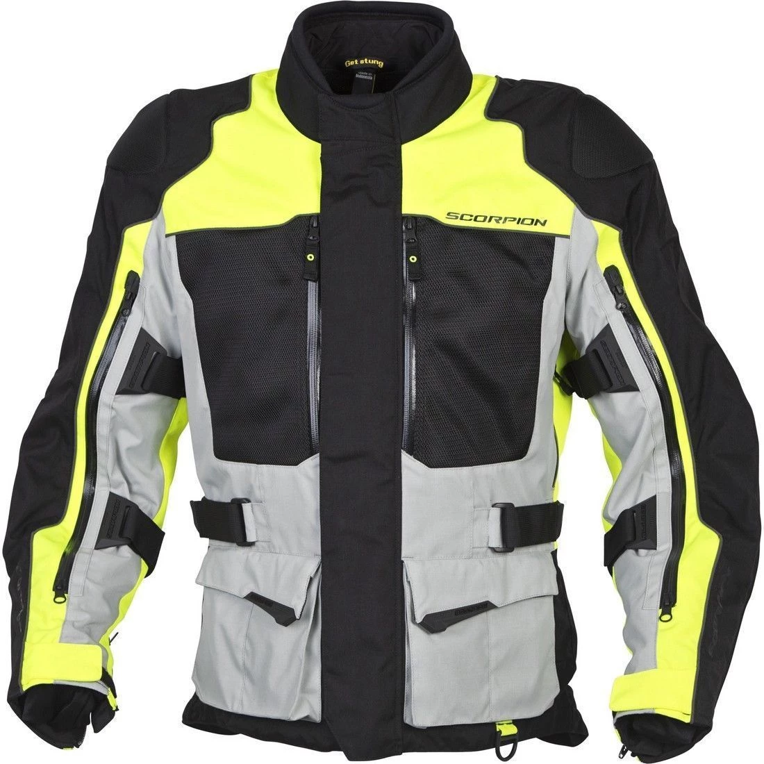 Scorpion EXO Motorcycle Jackets Scorpion Yosemite XDR Men's Hi-Viz Yellow Textile Jacket With Armor
