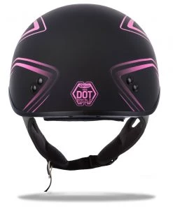 GMax GM65 Naked Torque Matte Black/Pink Half Helmet (Open Box) Riding Gear