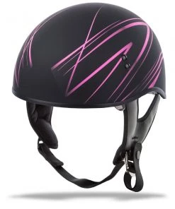 GMax GM65 Naked Torque Matte Black/Pink Half Helmet (Open Box) Riding Gear