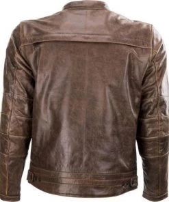 Highway 21 Primer Men's Brown Leather Jacket Riding Gear