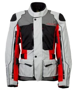 Scorpion EXO Scorpion Yosemite XDR Men's Grey/Red Textile Jacket With Armor