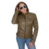 Milwaukee Leather SFL2800 Ladies'Racer' Olive Stand Up Collar Leather Jacket Leather Motorcycle Jackets
