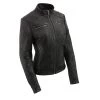 Milwaukee Leather SFL2801 Ladies 'Racer' Black Stand Up Collar Leather Jacket Leather Motorcycle Jackets