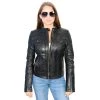 Milwaukee Leather SFL2805 Women's Black 'Quilted' Mandarin Collar Leather Jacket