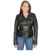Milwaukee Leather SFL2820 Women's Quilted Black Lambskin Leather Jacket