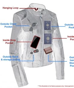 Leather Motorcycle Jackets Milwaukee Leather SFL2830 Pink Women's Scuba Style Sheepskin Leather Jacket