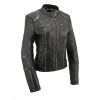 Milwaukee Leather SFL2830 Women's Black Sheepskin Scuba Style Moto Jacket Leather Motorcycle Jackets