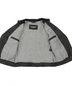 Leather Motorcycle Jackets Milwaukee Leather SFL2840 Women's Black Sheepskin Leather Jacket Asymmetrical Zipper