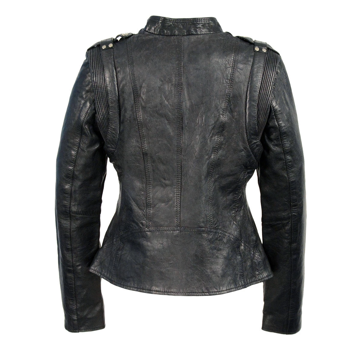 Milwaukee Leather SFL2845 Women's Black Leather Moto Jacket With Asymmetrical Zipper