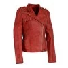 Leather Motorcycle Jackets Milwaukee Leather SFL2845 Women's Distressed Red Leather Moto Jacket With Asymmetrical Zipper