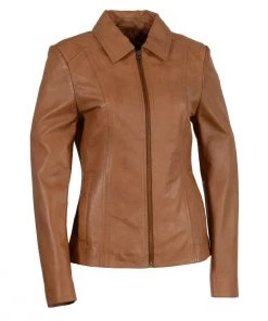 Milwaukee Leather SFL2850 Women's Saddle Leather Jacket With Shirt Style Collar