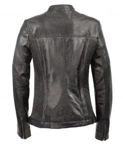 Milwaukee Leather SFL2855 Black Women's Zip Front Leather Jacket With Side Stretch Fitting