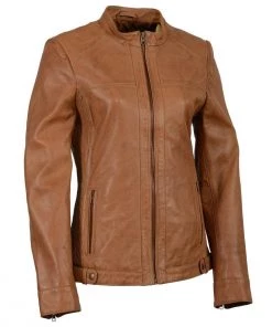 Leather Motorcycle Jackets Milwaukee Leather SFL2855 Saddle Women's Zip Front Leather Jacket With Side Stretch Fitting