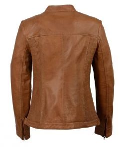 Leather Motorcycle Jackets Milwaukee Leather SFL2855 Saddle Women's Zip Front Leather Jacket With Side Stretch Fitting