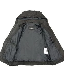 Leather Motorcycle Jackets Milwaukee Leather SFL2865 Women's Black Hooded Scuba Leather Jacket