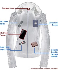 Leather Motorcycle Jackets Milwaukee Leather SFL2865 Women's Black Hooded Scuba Leather Jacket