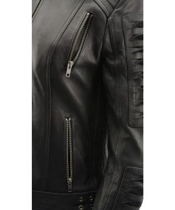 Leather Motorcycle Jackets Milwaukee Leather SFL2865 Women's Black Hooded Scuba Leather Jacket