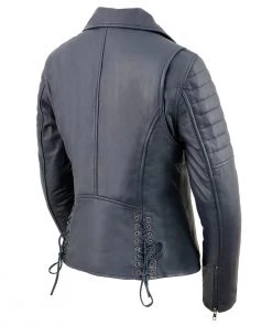 Milwaukee Leather SFL2870 Women's ‘Duchess’ Blue Leather Moto Style Fashion Jacket Leather Motorcycle Jackets