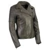 Leather Motorcycle Jackets Milwaukee Leather SFL2870 Women's ‘Duchess’ Olive Leather Moto Style Fashion Jacket