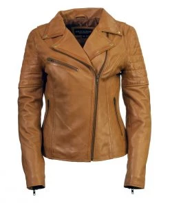 Milwaukee Leather SFL2870 Women's ‘Duchess’ Whiskey Leather Moto Style Fashion Jacket Leather Motorcycle Jackets