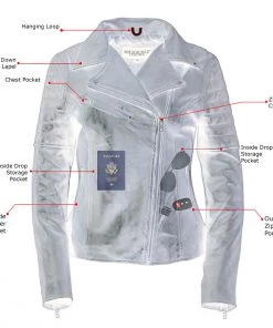 Milwaukee Leather SFL2870 Women's ‘Duchess’ Whiskey Leather Moto Style Fashion Jacket Leather Motorcycle Jackets