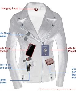 Milwaukee Leather SFL2875 Ladies Black New Zealand Lambskin Moto Jacket Leather Motorcycle Jackets