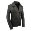 Milwaukee Leather SFL2875 Ladies Black New Zealand Lambskin Moto Jacket Leather Motorcycle Jackets