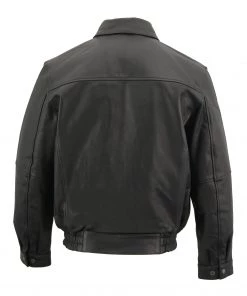 Milwaukee Leather SFM1519 Men's Classic Black Bomber Leather Jacket Leather Motorcycle Jackets