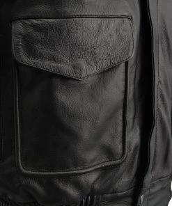 Milwaukee Leather SFM1519 Men's Classic Black Bomber Leather Jacket Leather Motorcycle Jackets