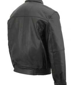 Milwaukee Leather SFM1519 Men's Classic Black Bomber Leather Jacket Leather Motorcycle Jackets