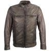 Milwaukee Leather SFM1800 Men's 'Café Racer' Anthracite Lambskin Leather Jacket