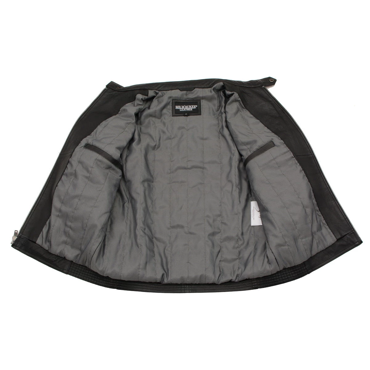 Milwaukee Leather SFM1806 Men's Black Euro Collar Café Leather Jacket