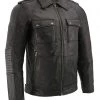 Milwaukee Leather SFM1810 Men's Black Lamsbkin Patch Pocket Leather Jacket