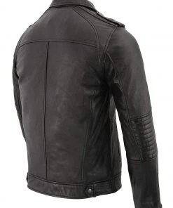 Milwaukee Leather SFM1810 Men's Black Lamsbkin Patch Pocket Leather Jacket