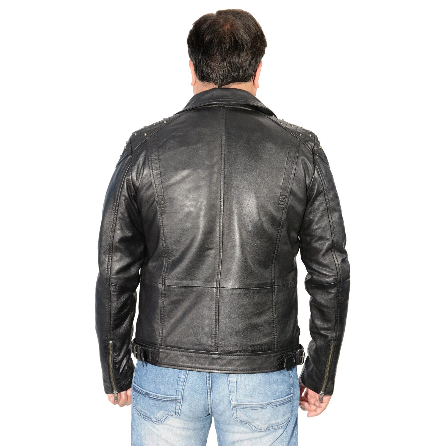 Milwaukee Leather SFM1825 Men's 'Studded' Black Leather Motorcycle Style Jacket Leather Motorcycle Jackets