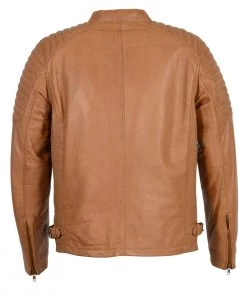 Milwaukee Leather SFM1840 Men's 'Quilted' Saddle Leather Jacket With Snap Button Collar Leather Motorcycle Jackets