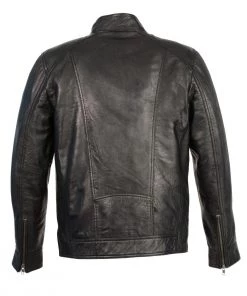 Leather Motorcycle Jackets Milwaukee Leather SFM1860 Men's Black Leather Jacket With Front Zipper Closure