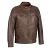Leather Motorcycle Jackets Milwaukee Leather SFM1865 Men's Broken Brown Leather Jacket With Front Zipper Closure