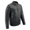 Leather Motorcycle Jackets Milwaukee Leather SFM1866 Men's Classic Black Moto Leather Jacket With Zipper Front