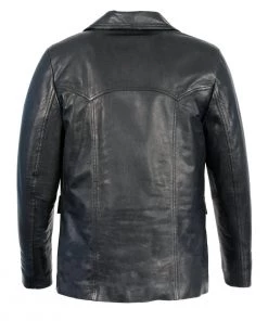 Leather Motorcycle Jackets Milwaukee Leather SFM1870 Men's Black Button Closure Car Coat Blazer Leather Jacket