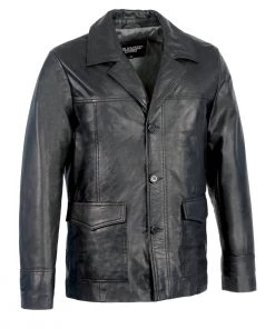 Leather Motorcycle Jackets Milwaukee Leather SFM1870 Men's Black Button Closure Car Coat Blazer Leather Jacket
