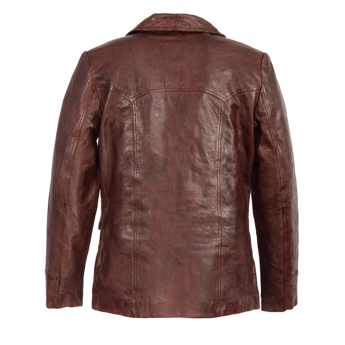 Milwaukee Leather SFM1870 Men's Classic Red Leather Button Closure Car Coat Blazer Jacket Leather Motorcycle Jackets