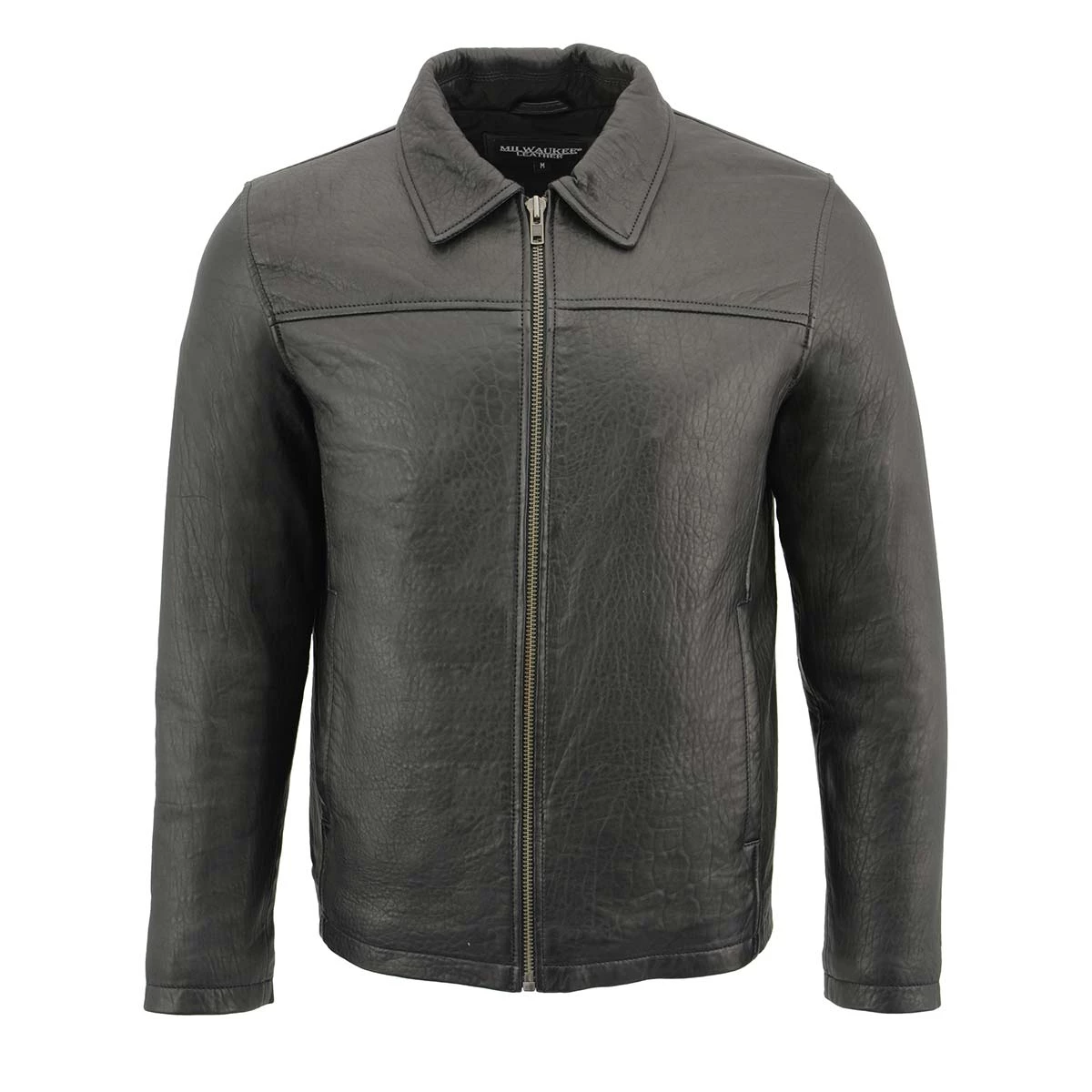 Leather Motorcycle Jackets Milwaukee Leather SFM1875 Men's New Zealand Lambskin Leather With Shirt Style Collar