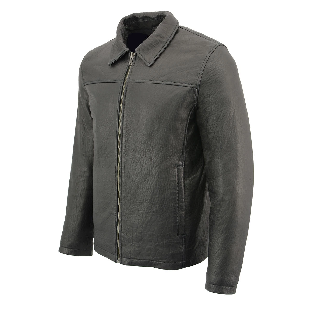 Leather Motorcycle Jackets Milwaukee Leather SFM1875 Men's New Zealand Lambskin Leather With Shirt Style Collar