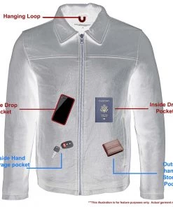 Leather Motorcycle Jackets Milwaukee Leather SFM1875 Men's New Zealand Lambskin Leather With Shirt Style Collar